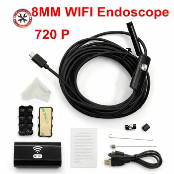 

2018 Newest 2M/5M/10M Wireless Wifi 8 MM Borescope HD 720P Endoscope Android Camera Waterproof Android Iphone Endoscope Camera