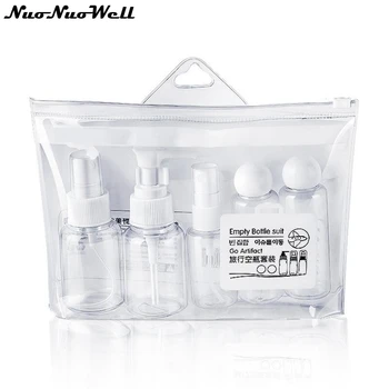 

5pcs/set Transparent Empty Container Bottle Portable Flight Travel Liquid Containers Makeup Shampoo Cream Refilable Bottles
