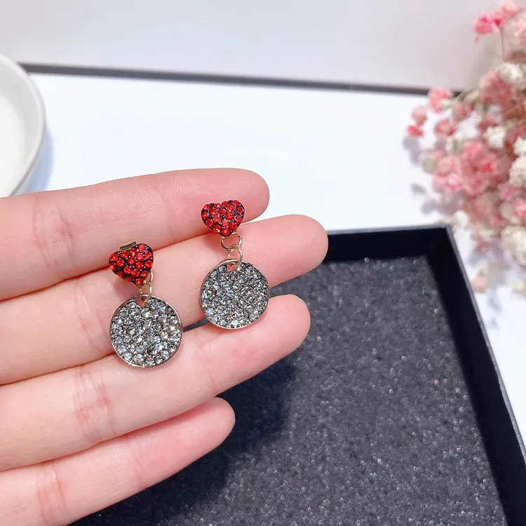 red heart cz earring 925 silver post Hypoallergenic fadeless fashion jewelry stud earrings for women girl gift