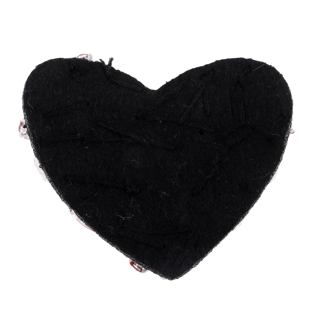 Red Heart Beaded Rhinestones Patch Sew on Patch Embroidered Patch Applique Decoration