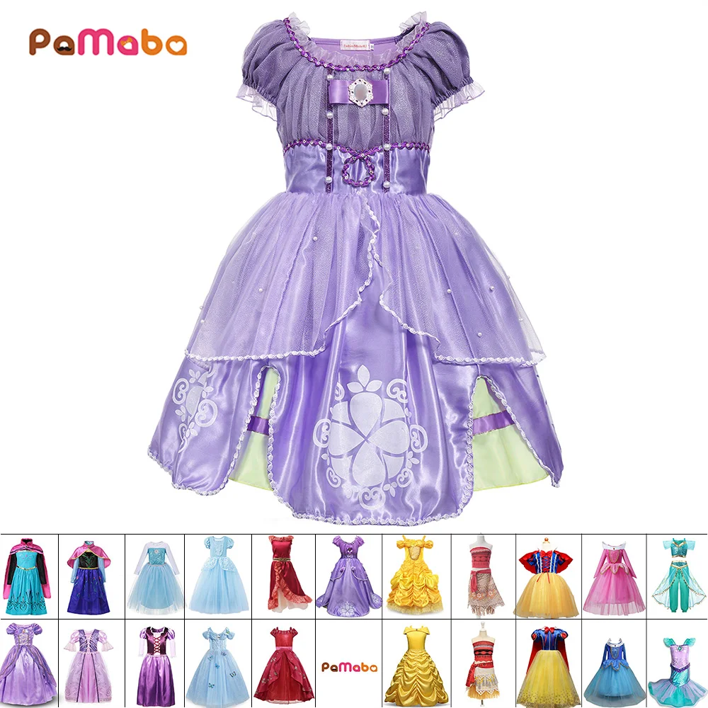 Lito Angels Fille Princesse Sofia Robe Costume D/éguisement Anniversaire F/ête Halloween No/ël Partie Carnaval Cosplay 2 Ans B