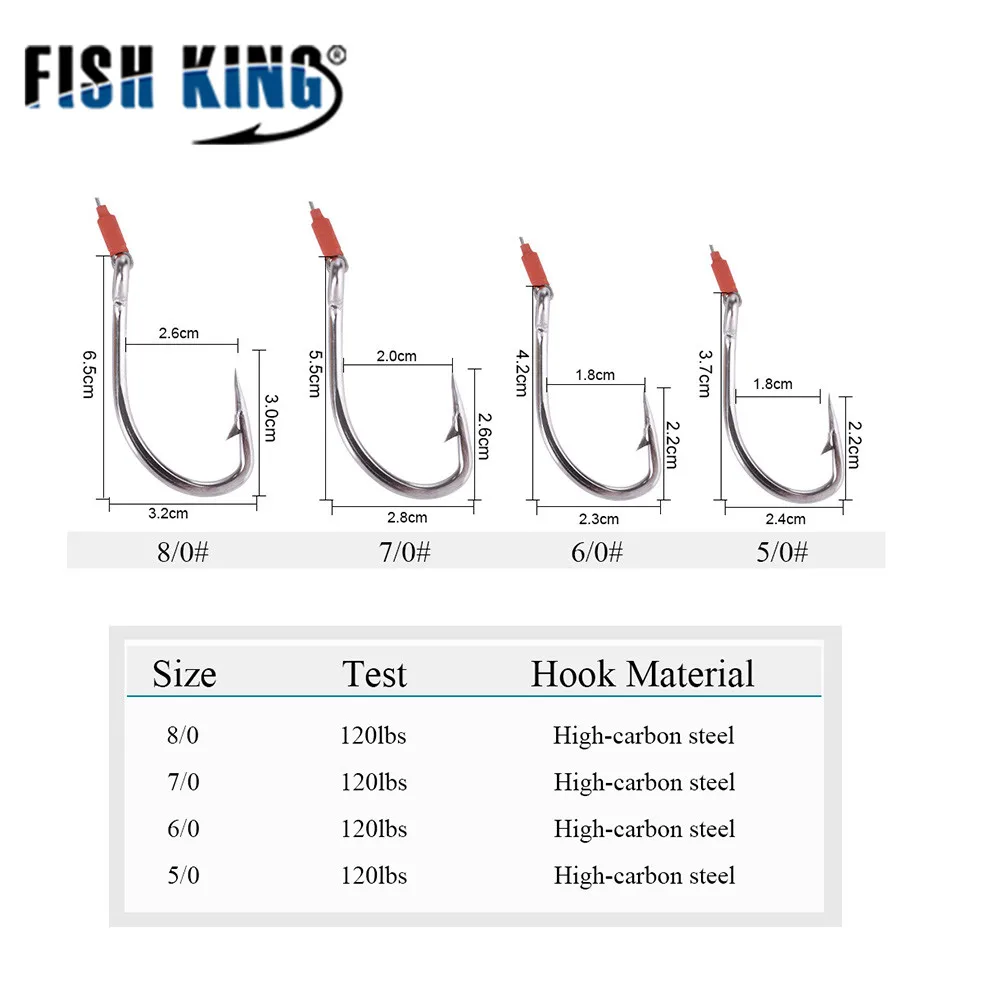 FISH KING 120LBs High Carbon Steel Double Jigging Assist Hooks Ringed Fishing Hook Sea Ocean Pesca Fishing Tackle 00363 FISH KING 120LBs High Carbon Steel Double Jigging Assist Hooks Ringed Fishing Hook Sea Ocean Pesca Fishing Tackle 00363