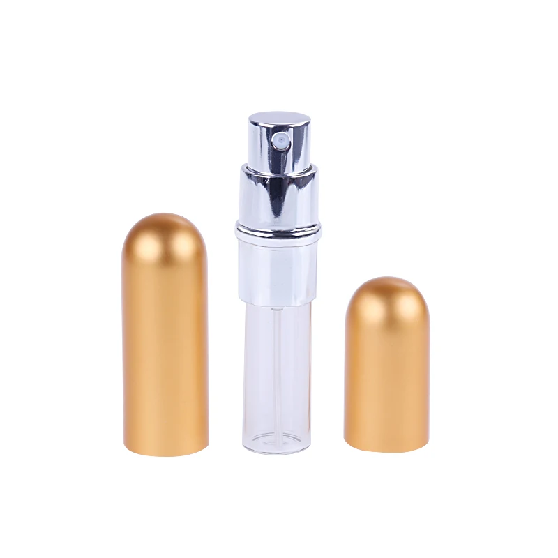 Anpro 5 мл Портативная Алюминиевая многоразовая парфюмерная бутылка с пульверизатором для путешествий контейнер с пустыми контейнерами флакон для духов - Цвет: gold