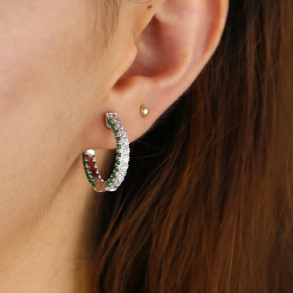

iced out bling cz hoop earring for women top quality 2019 New classic cubic zirconia hoops
