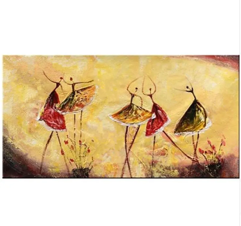 

Modern Home Decoration Wall Art Pictures Hand Painted Figure Oil Paintings on Canvas Large Abstract Women Dancers Painting Arts