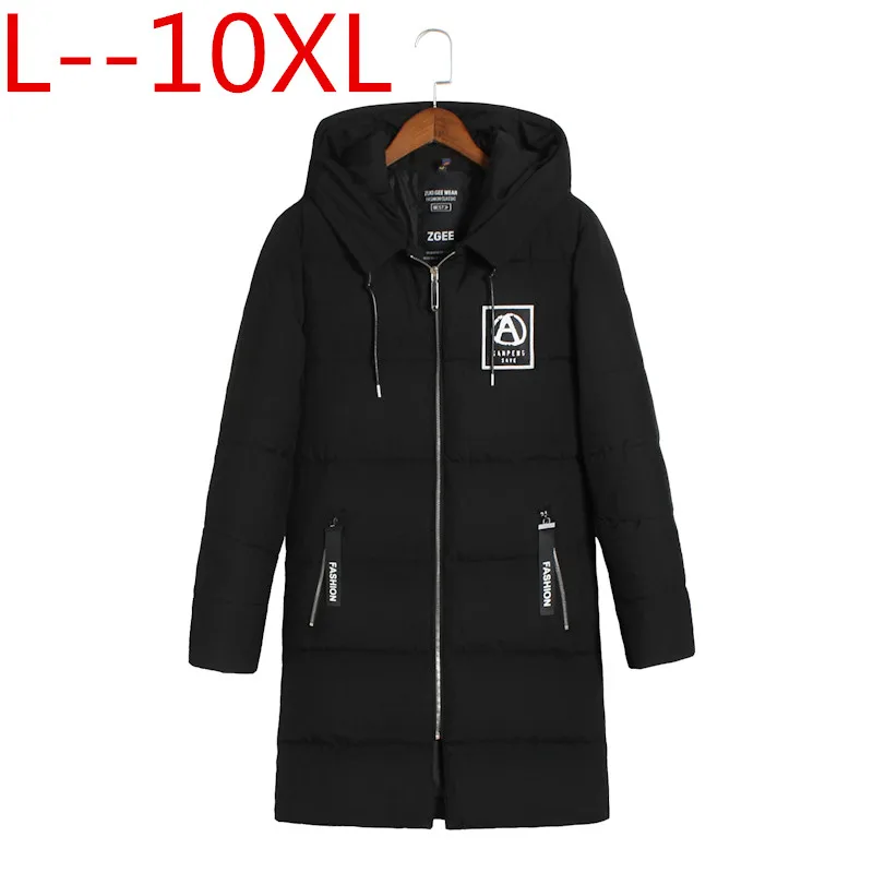 10XL 8XL 6XL Мужская зимняя длинная куртка Толстая с хлопковой подкладкой парка