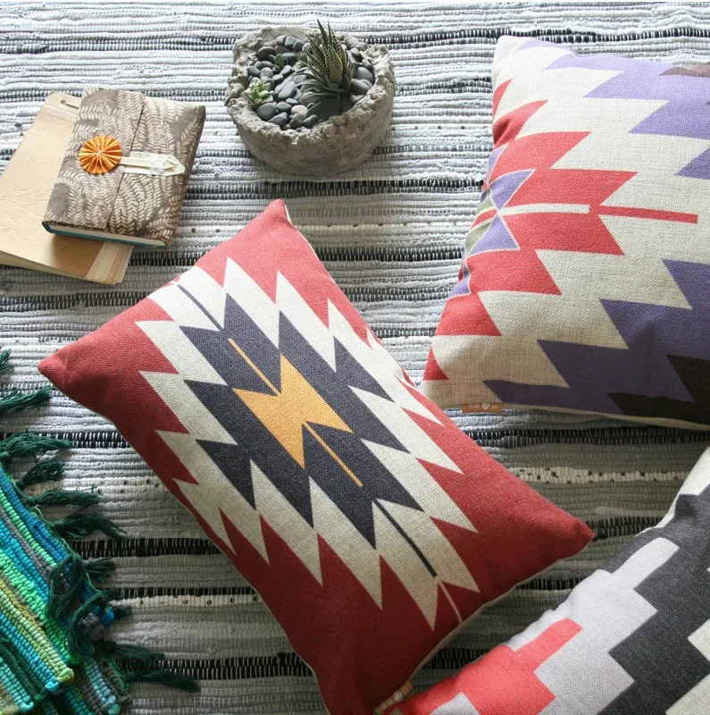 

Turkish kilim Geometric linen pillow cushion Home decorative pillow for office chair Car pillowcases Cushion