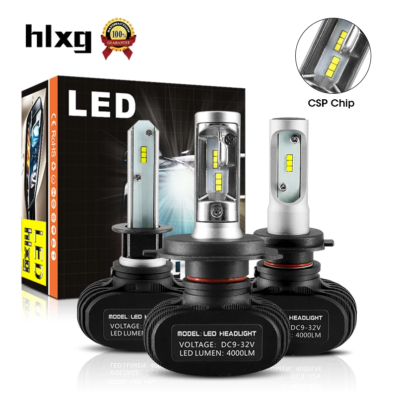 

hlxg 12V 8000lm 50W H1 H4 H7 Led Car Headlights CSP Auto Lamp H11 9005 HB3 All In One Car Led 24v Lights 9006 HB4 Car Lights