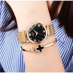 Светящиеся креативные женские кварцевые часы золотые алмазные романтические наручные часы для девочек топ продаж классические черные