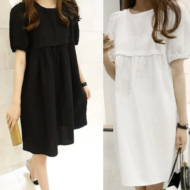 

Maternity White Breast Feeding Dress Pregnant Nursing Dresses Women Khaki Lactation Clothes Black Knee Length Clothing Summer