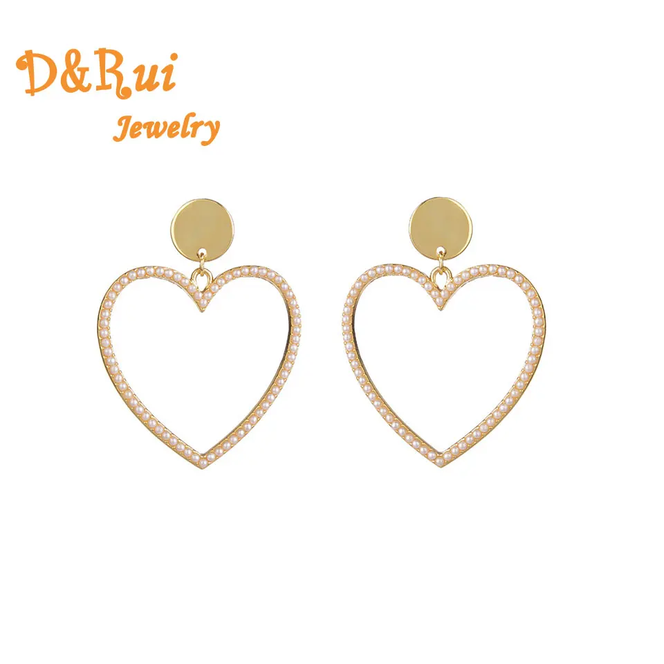 

2019 Statement Earrings Korean Fashion Women Hanging Dangle Earrings Drop Earing Romantic Heart Jewelry Party Wedding Gift New