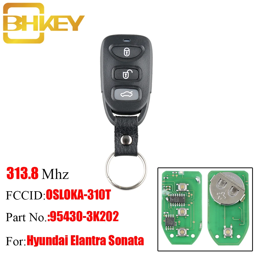 BHKEY 3 + 1 кнопочный дистанционный Автомобильный ключ для Hyundai OSLOKA 310T 313 8 МГц Sonata Elantra