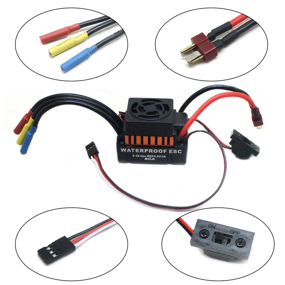 9 T 4370KV бесщеточный мотор + 60A ESC Регулятор скорости комбо ME720 для 1/10 RC автомобиль