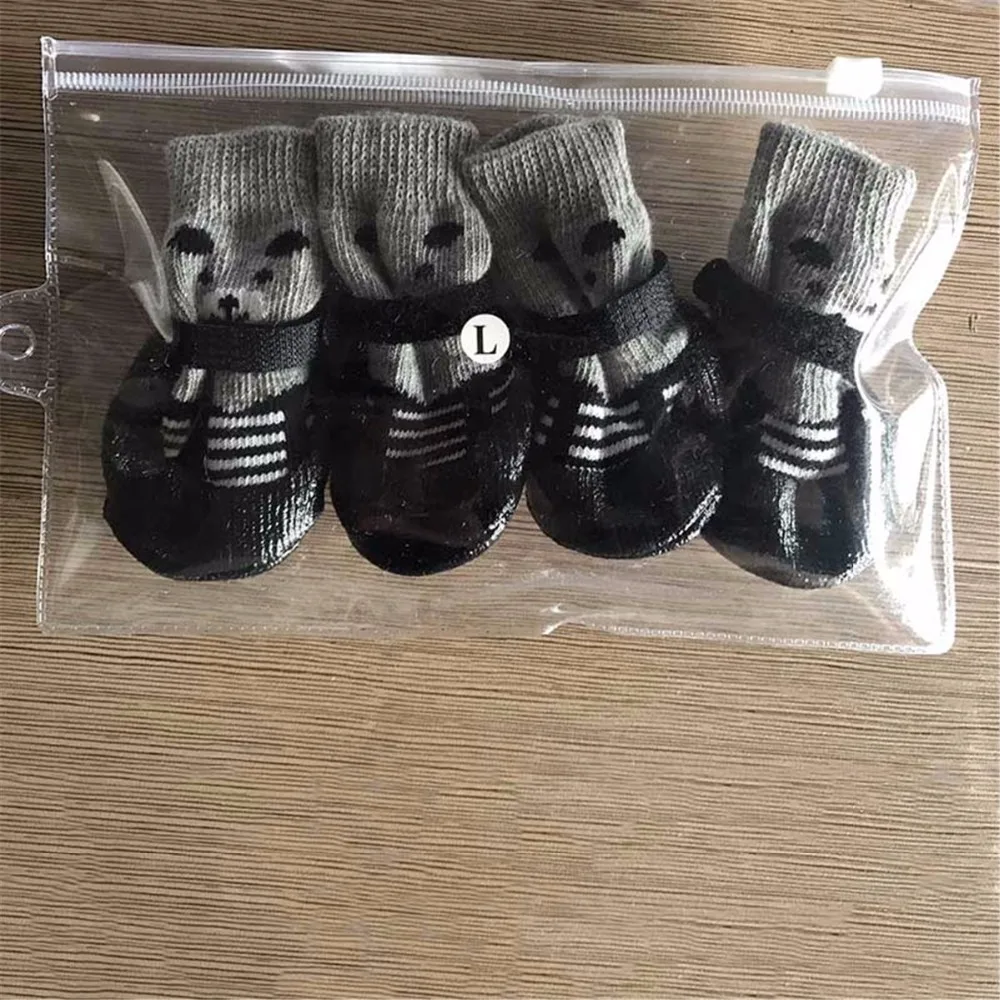 Title 7, 4pcs/set S M L Size Cotton Rubber Pet Dog Shoes...