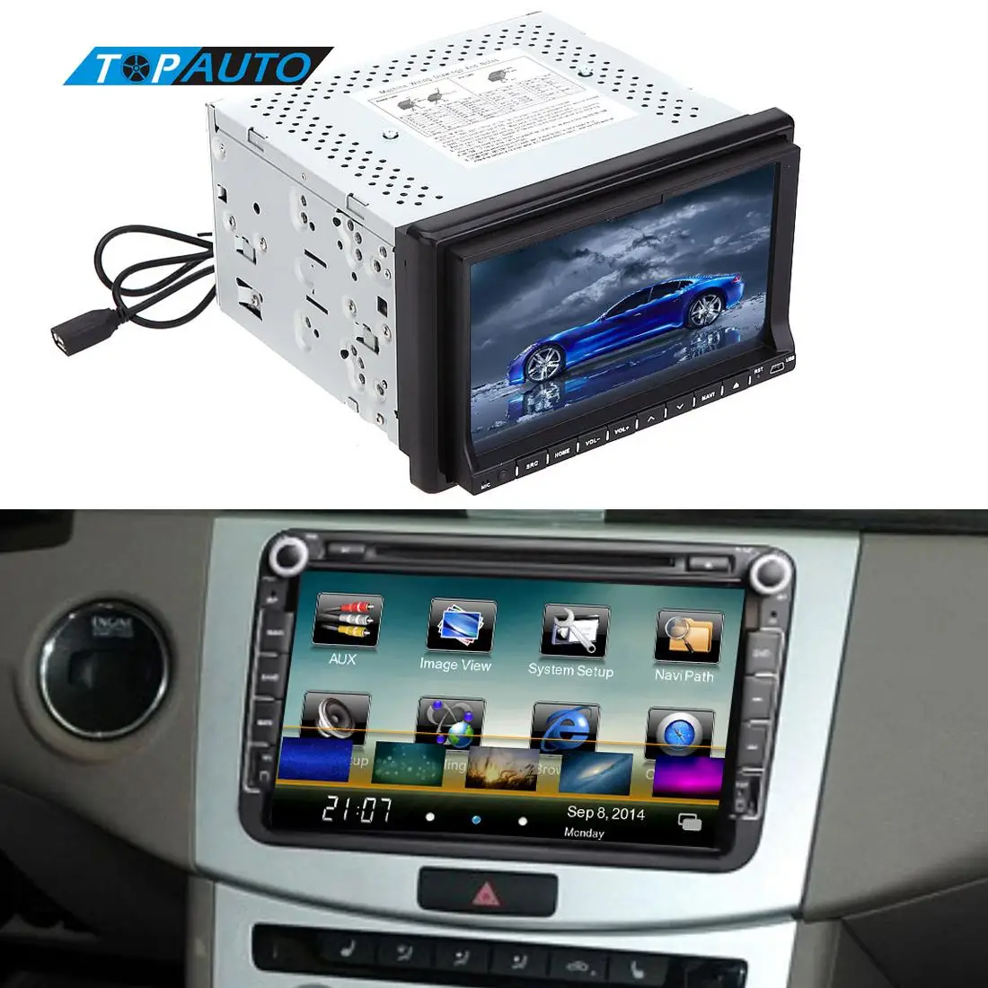 

Car DVD Universal 3G WiFi 7" Car Radio 2 Din Monitor /USB/SD Player Bluetooth GPS Car-styling HD Car Entertainment System