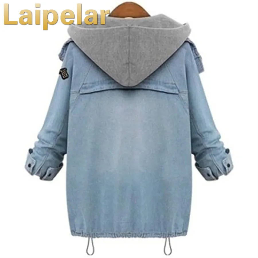 Autumn Winter Women Two Piece Suit Fashion Casual Women Basic Jacket And Coats Denim Jeans Large Sized Women Basic Coats M-Xxxxl