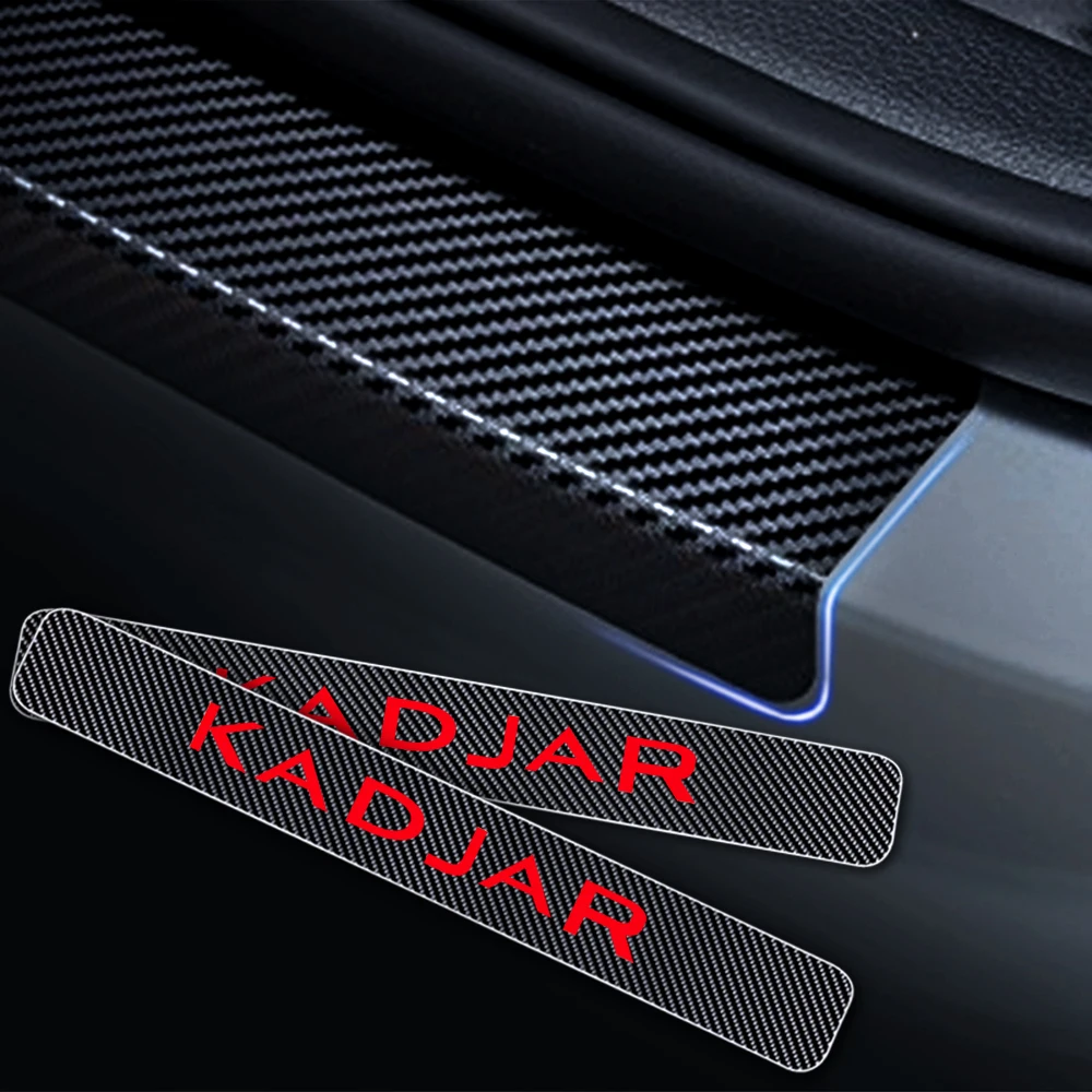 Карбоновые виниловые наклейки для Renault KADJAR автомобильные накладки на пороги Добро пожаловать педали Накладка на порог двери интерьер автомобиля аксессуары 4 шт