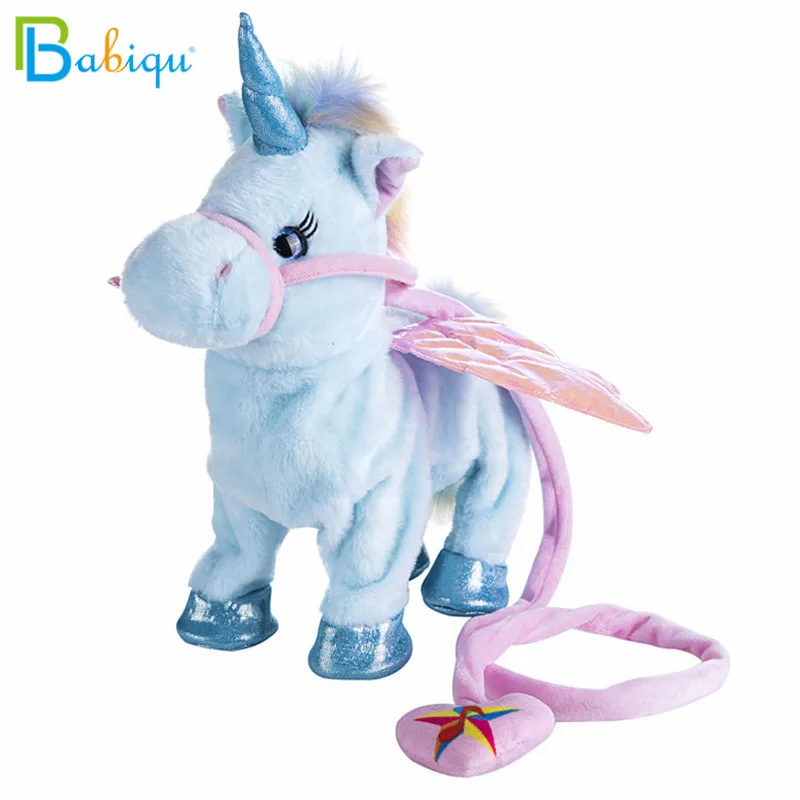 Babiqu 1pc Electric Walking Unicorn Plush Toy Stuffed Animal Toy Electronic Music Unicorn Toy for Children Christmas Gifts 35cm