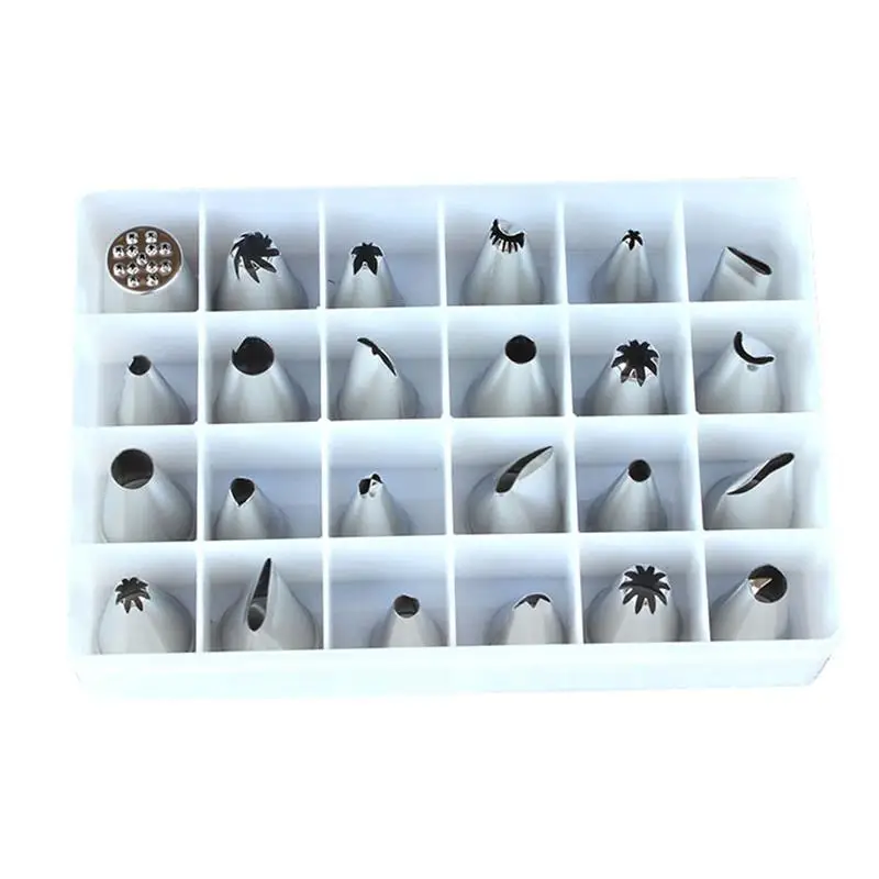 

DIY Stainless Steel Icing Piping Nozzle Set Pastry Tips Fondant Flower Cup Tips Cake Baking Cake Decorator Pastry Tools 24PCS
