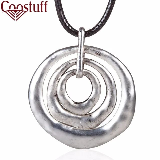 woman jewelry statement necklaces & pendants Silver Circles pendant Long necklac woman jewelry statement necklaces & pendants Silver Circles pendant Long necklac