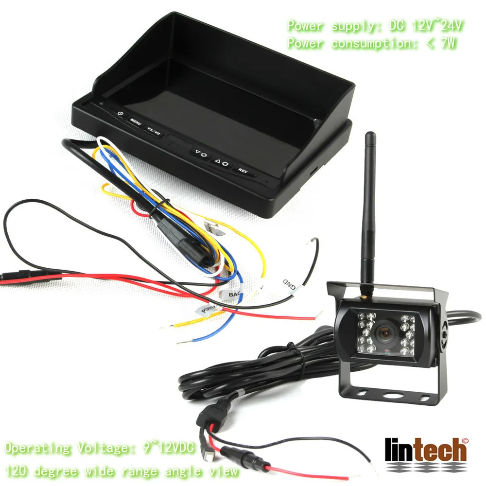 7 дюймов цифровой Беспроводной заднего вида Камера Системы для тяжелых транспортных средств
