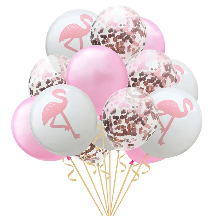 15 шт. летние декорации в стиле Гавайской вечеринки Фламинго украшения латексные конфетти воздушные шары тропические украшения на день рождения для Гавайской вечеринки