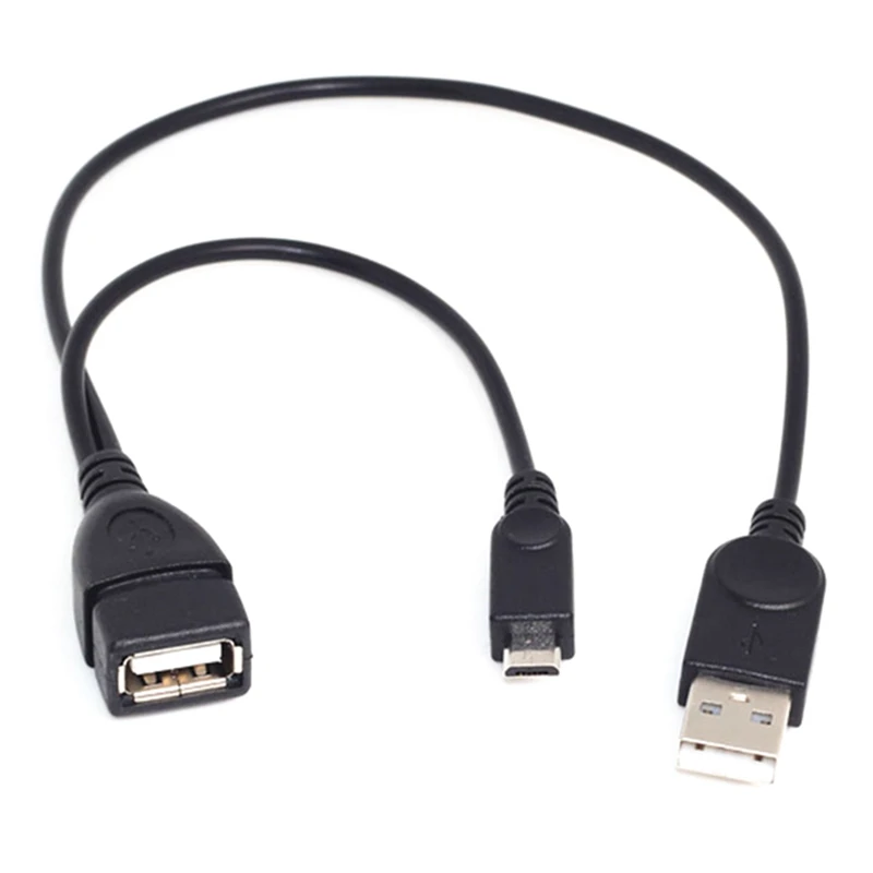 Micro USB 2,0 5-контактный кабель хоста OTG адаптер с USB Мощность для сотового телефона подставки для мобильных телефонов и планшетов внешний U диск читателя кабель