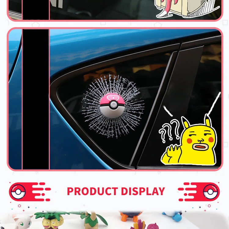3D водонепроницаемые автомобильные аксессуары для мотоциклов, автомобильные наклейки на окна Pokeball и автомобильные наклейки Pokemon Go, забавные автомобильные наклейки s и Dec