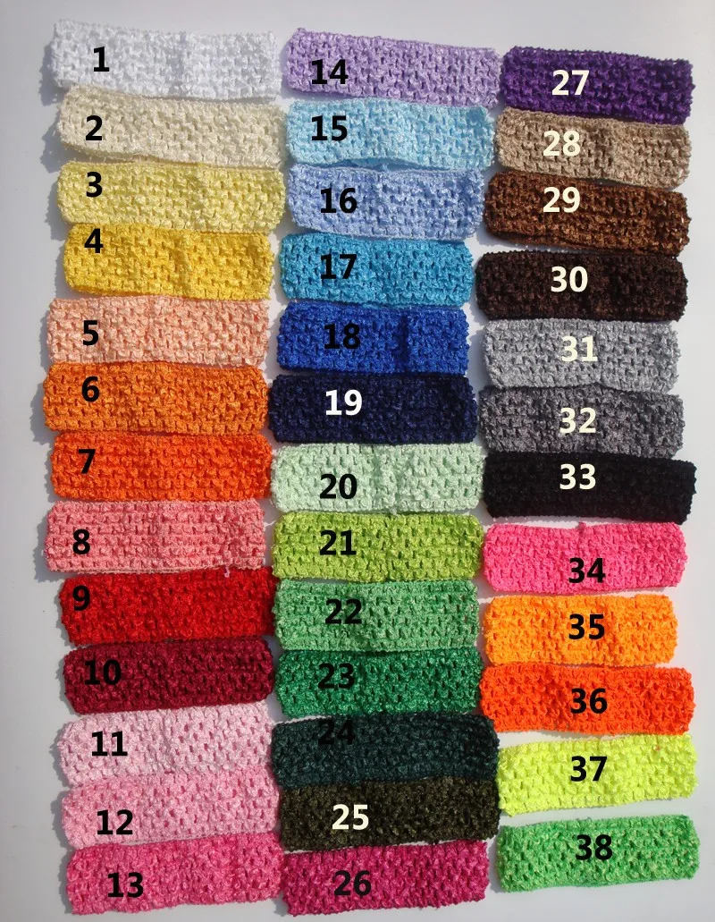 US $117.04 700pslot Free shipping 38color Fashion Crochet headwear waffle headband for kids girls 15 inch