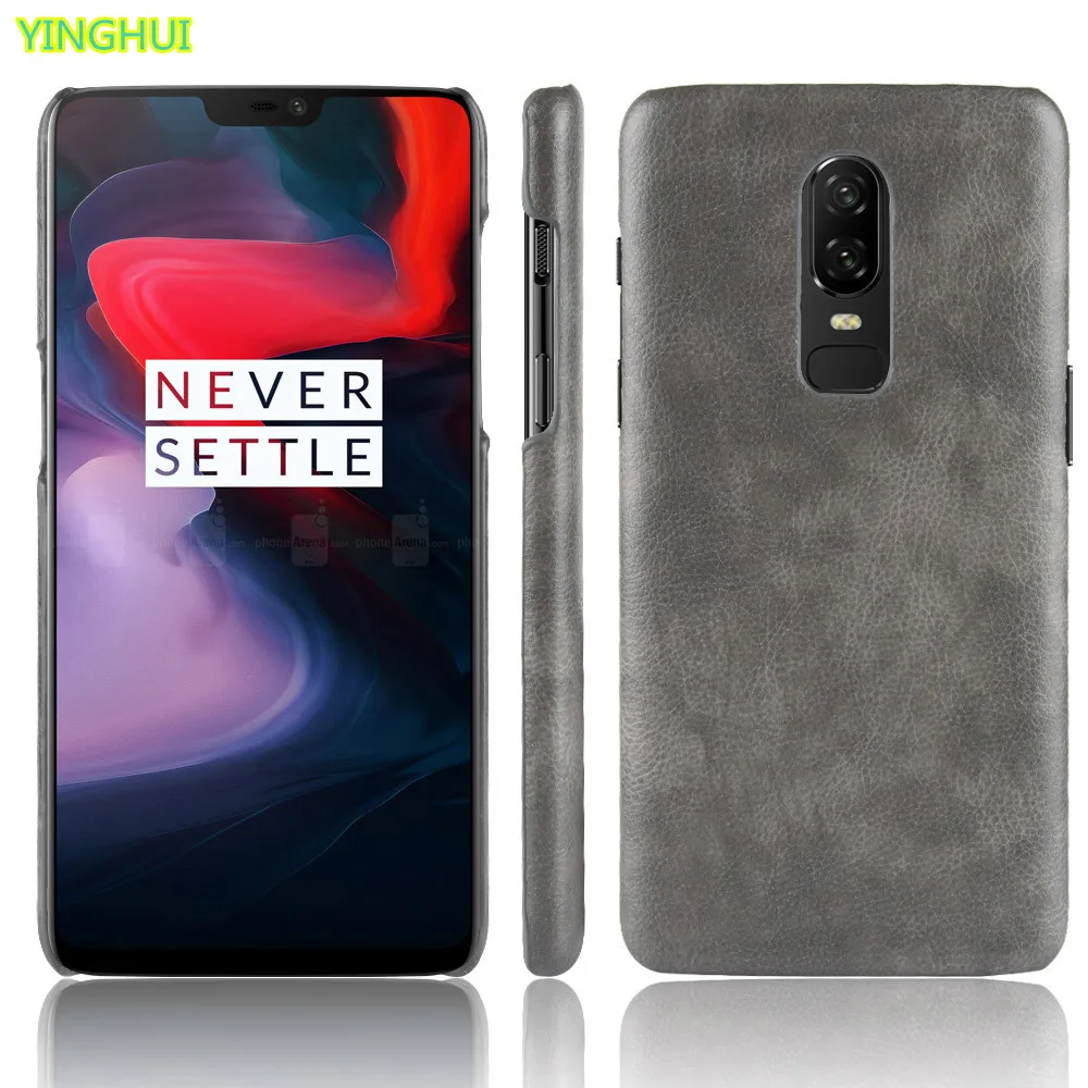 For OnePlus 6 Case OnePlus A6000 Case Hard PC Leather Hard Plastic Phone Case For Oneplus 6 1+6 2018 Six Case Back Cover