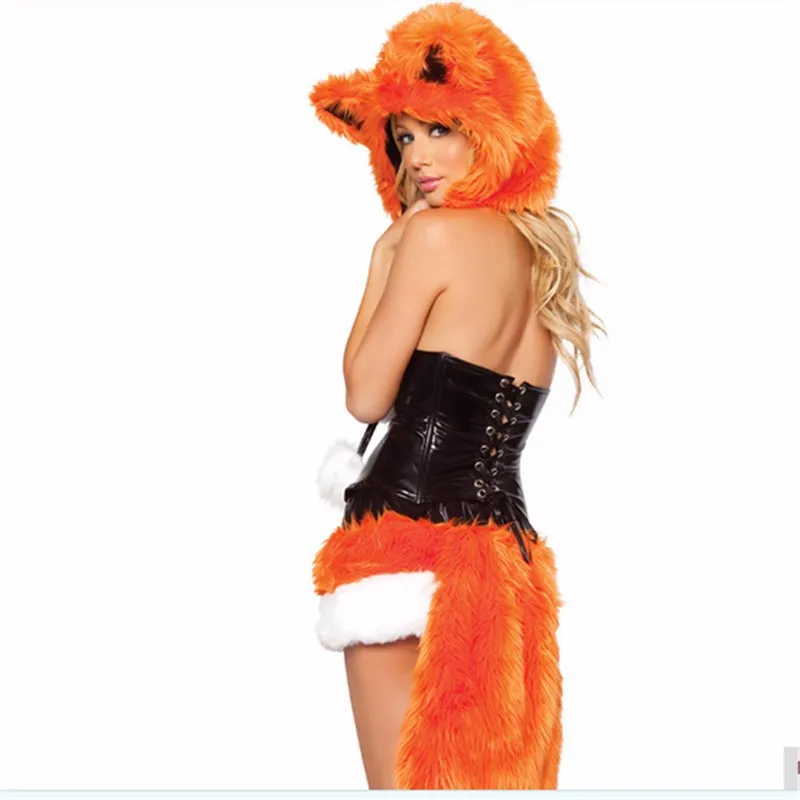 Firefox плюшевые животного платье Хэллоуин Sexy Костюм с покемонами праздничная одежда Fox orangetaiweibalang Игра Ролевая карнавальный костюм