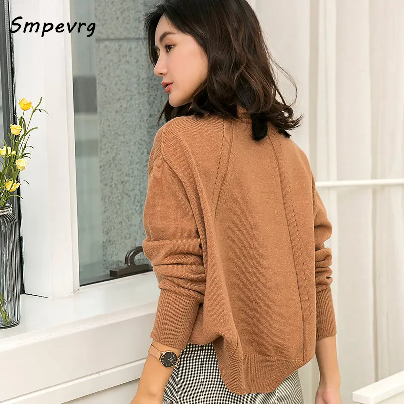 KamelWeinrot Stil Damen Stehkragen Frauen Pullover Gold Pullover Smpevrg Neue Und Pullover Warme Clothig Langarm Gestrickte OkXZiuP