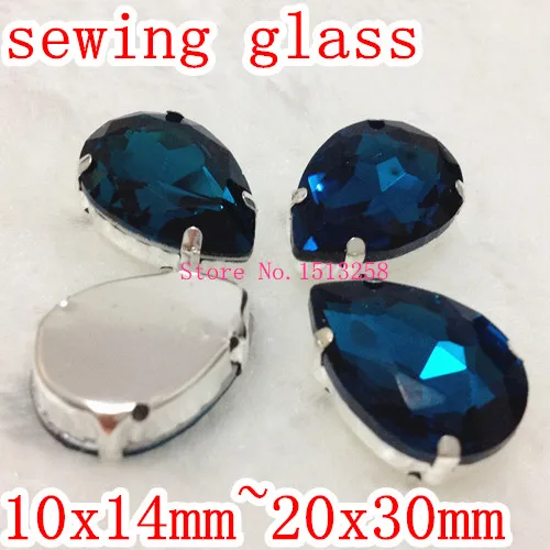 

Blue Zircon Color Sew On Crystal Teardrop Fancy Stone With Claw Setting 10x14mm,13x18mm,18x25mm,20x30mm For Jewelry Making