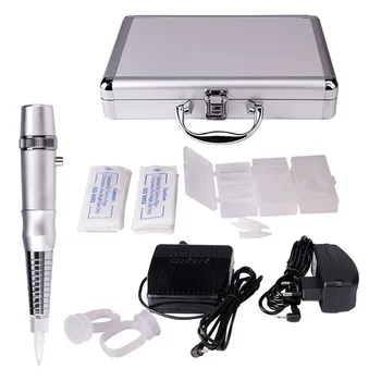 

Permanent Makeup Beauty Tattoo Supply Kits Rotary Tattoo Eyebrow Lip Machine Pen Needle Cartridges Footpedal + Aluminum Box
