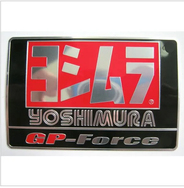 Yoshimura stickers GP Force Exhaust System Plate Aluminum 9x6 cm