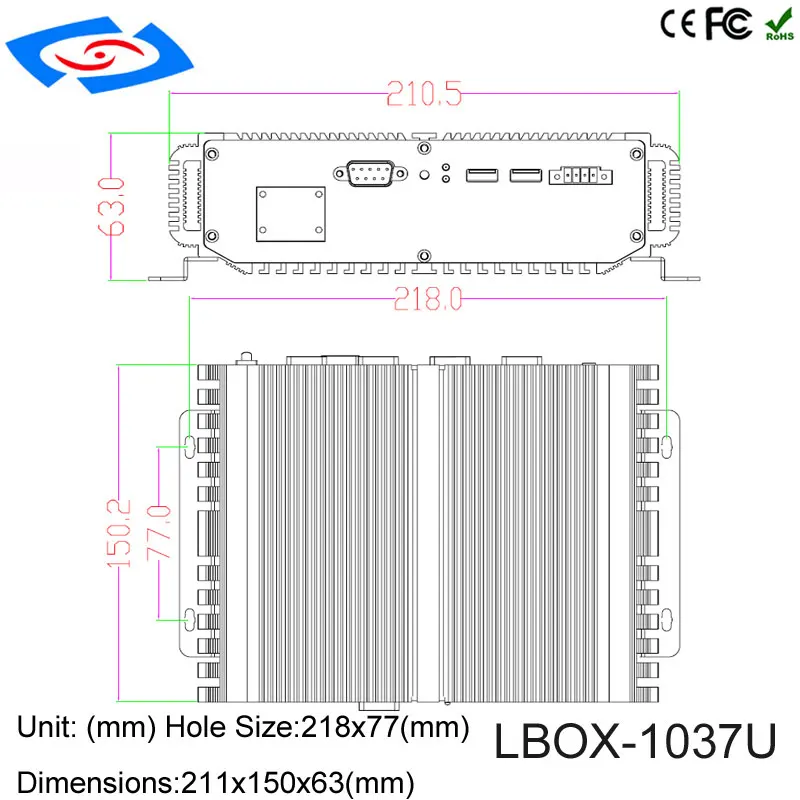 Маломощный мини-чехол для компьютера Intel Core i7-3517U двухъядерный Dual LAN 4G ram Barebones безвентиляторный промышленный ПК с параллельным портом