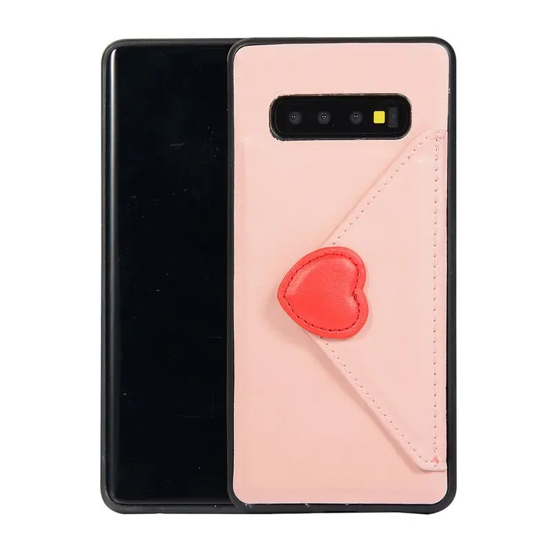 

Fashion leather PC card storage function phone case For Samsung S 10 Plus S10 Lite S10E Note 9 All-inclusive shock mount bracket