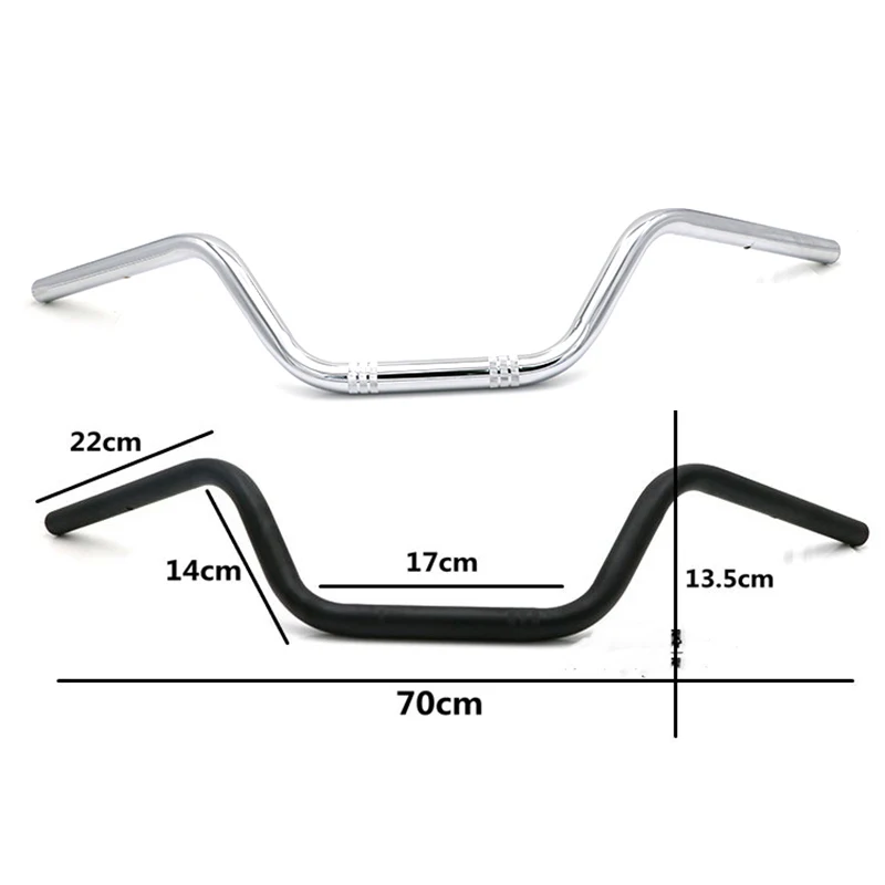 Универсальный мотоцикл черный хром 7/8 &quotРуль для Honda Yamaha Suzuki KTM Kawasaki BMW Мотоцикл
