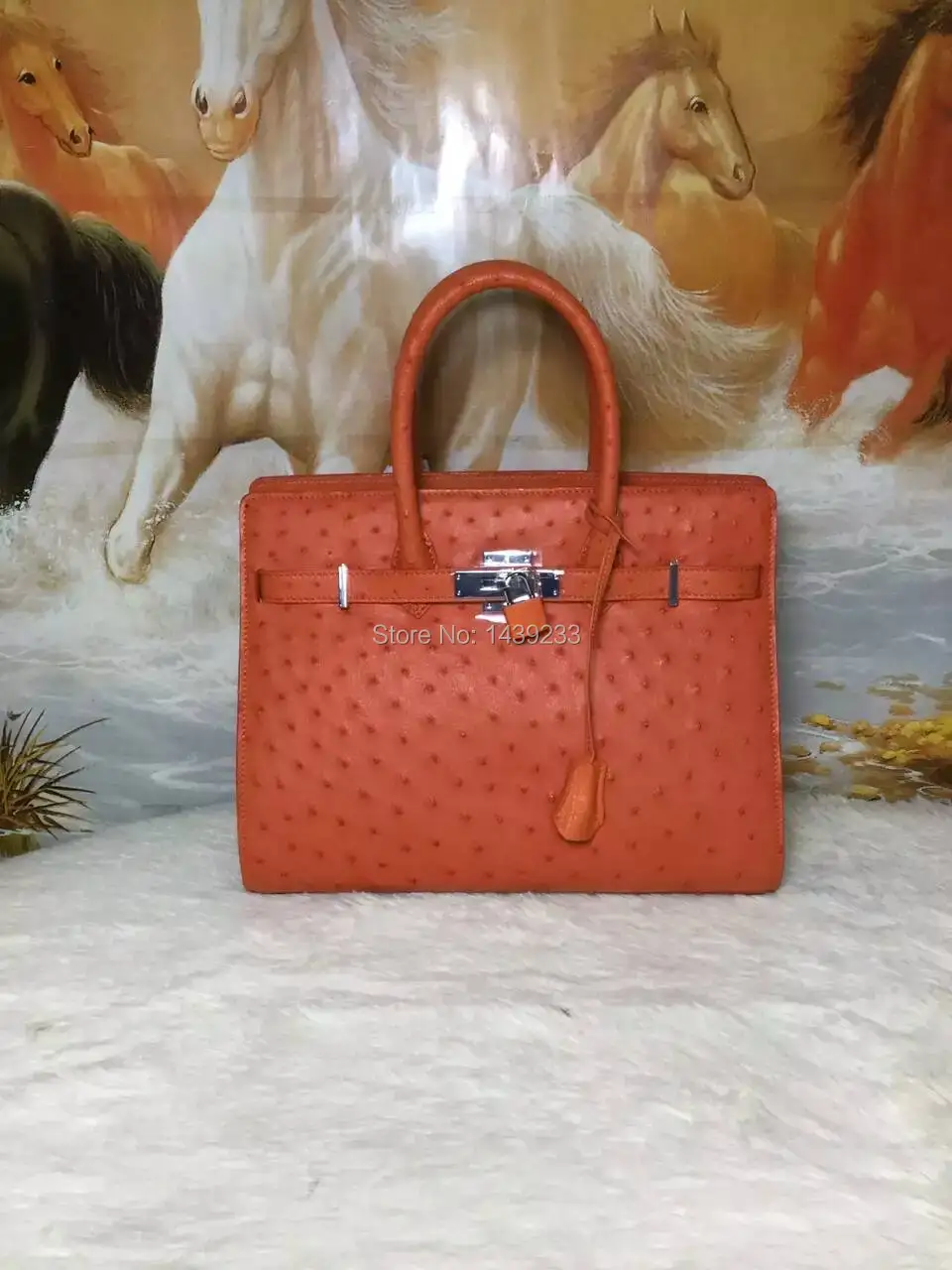 

100% Genuine Ostrich Leather Skin Women shouder Bag, High end fine Quality ostroch skin Handbag Yellow/Pink/black/red