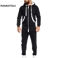 Pui men tiua, осенние мужские комбинезоны, пэчворк, мужская спортивная одежда, повседневный спортивный костюм с капюшоном, с карманами, Длинные Комбинезоны, pantalon hombre