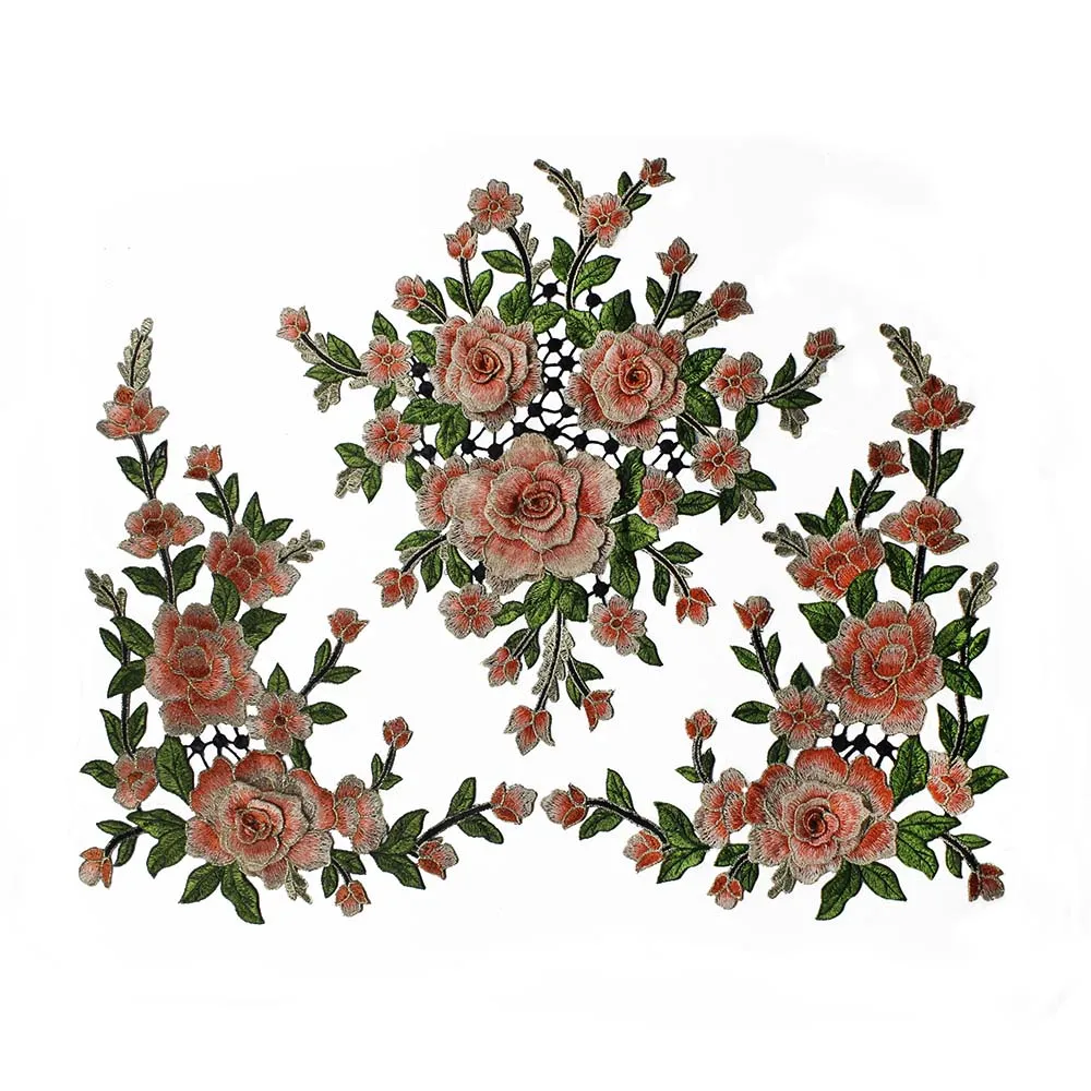 5set-3D-Flower-Embroidery-Fabric-Patches-Lace-Applique-Gold-Metallic-Sew-on-Embossed-Triming-Craft-Sewing