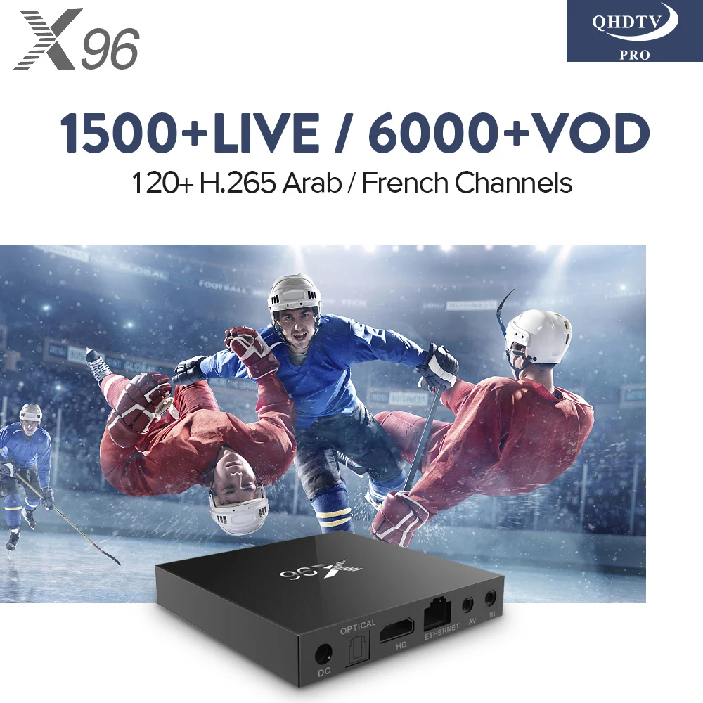 

Best Arabic French IPTV Box QHDTV PRO Subscription X96 TV BOX Smart Android 6.0 Amlogic S905W 4K HD Media Player Set Top Box