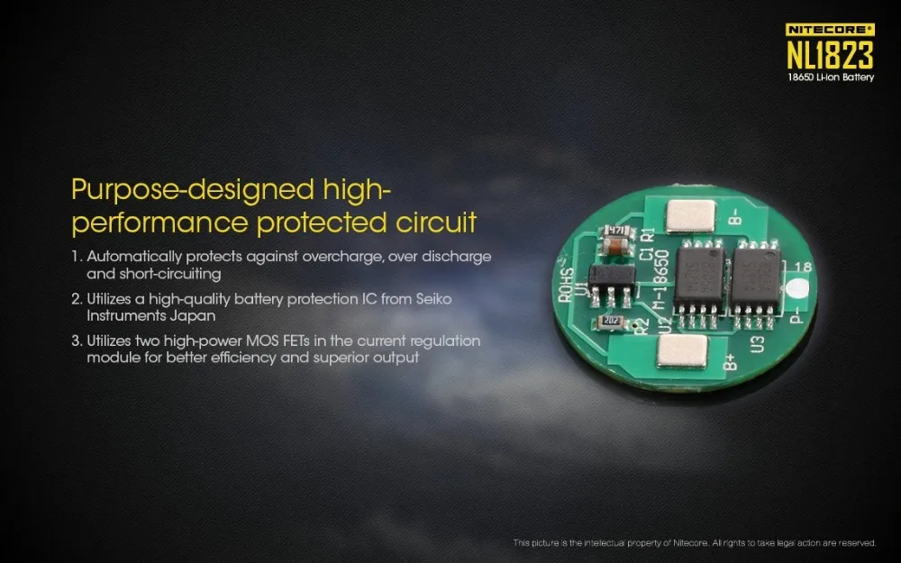 4 шт Nitecore NL1823 18650 2300mAh 3,7 V 8.5Wh перезаряжаемый литий-ионный аккумулятор высокого качества с защитой