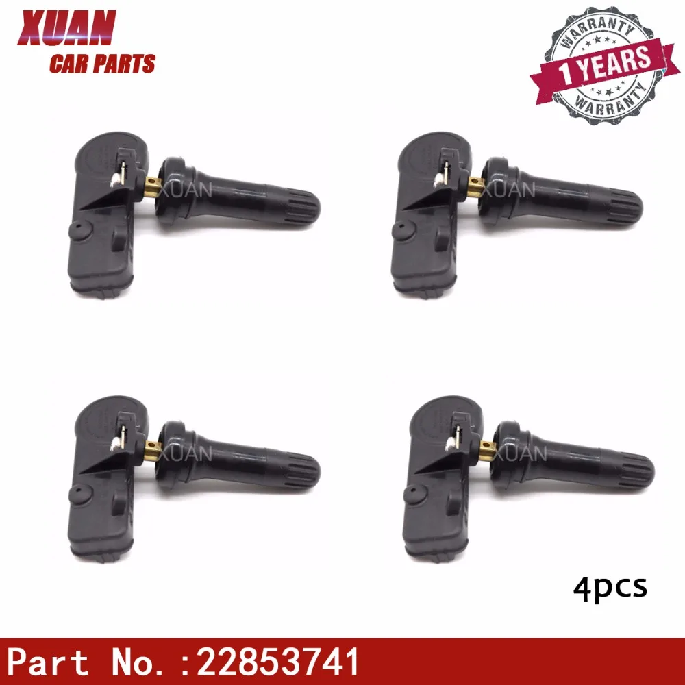 

XUAN 4 PCS Tire Pressure Monitor Sensor TPMS 315 MHz 22853741 For Buick Cadillac Chevy GMC