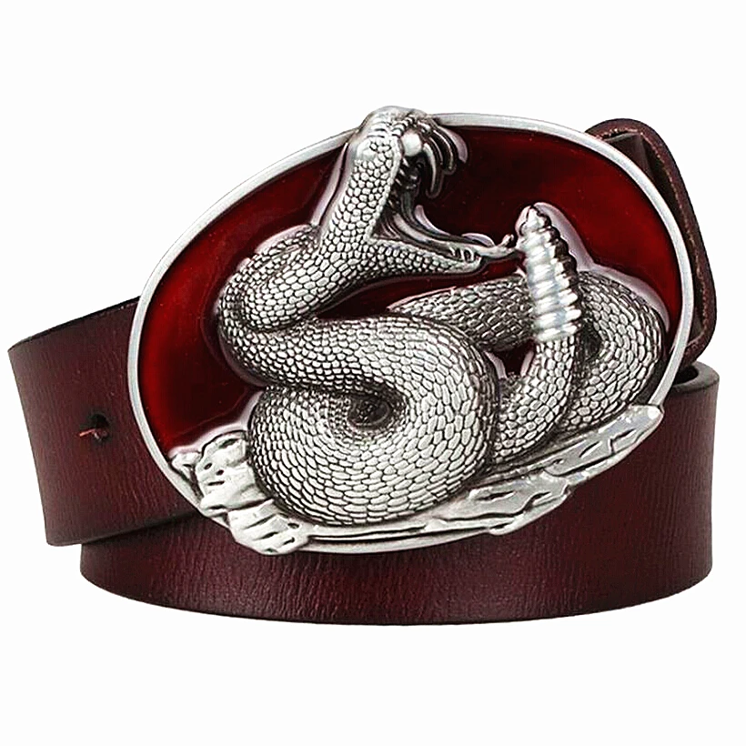 snake head belt buckle metal