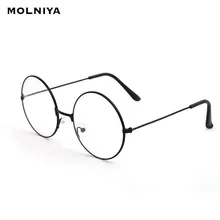 2019 nuevo clásico Vintage gafas montura redonda lente plana miopía espejo óptico Simple Metal mujeres/hombres gafas marco