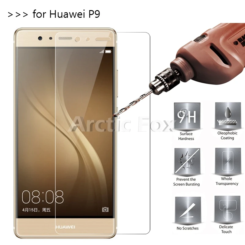 2 PCS/Lot Tempered Glass for Huawei P9 Screen Protector Protective Film Free Shipping | Мобильные телефоны и аксессуары