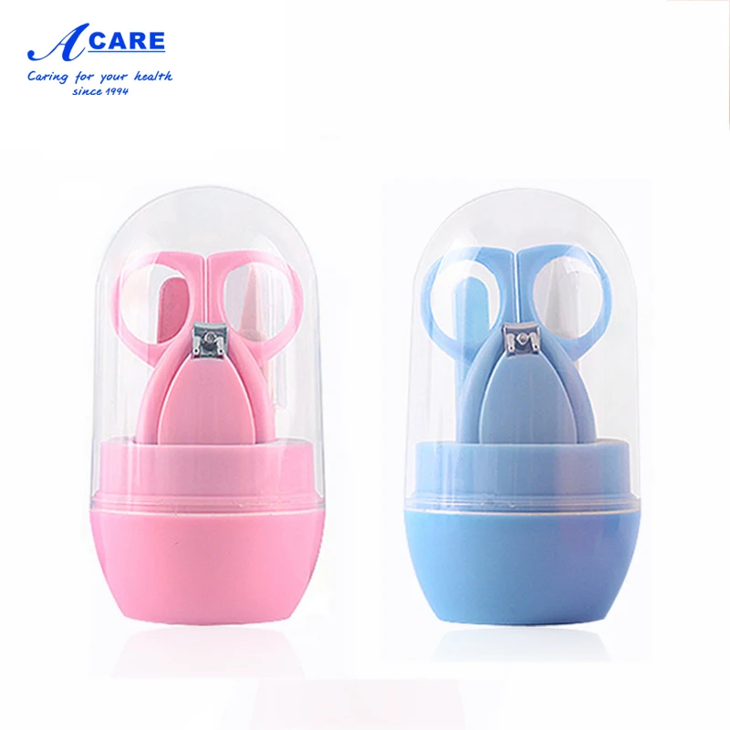 

Nail Care Set Infant Finger Shear Trimmer Scissors Nail Clippers Storage Box Travel Nail Shell Shear Manicure Grooming Kit 4pcs