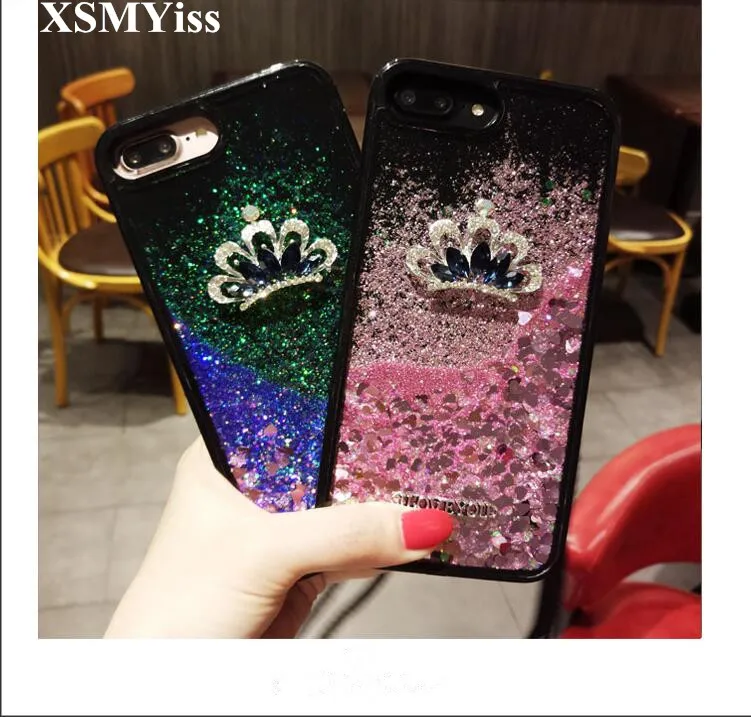 XSMYiss для iphone X XS MAX XR 5S 6S 7 8 PLUS 11 Pro Модный чехол телефона с алмазной короной жидким