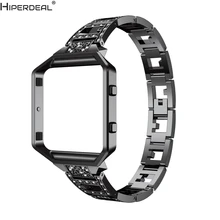HIPERDEAL роскошный сплав кристалл часы ремешок с металлической рамкой для Fitbit Blaze